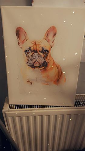 French Bulldog Watercolour Portrait Decoupage Rice Paper - DGB 3401