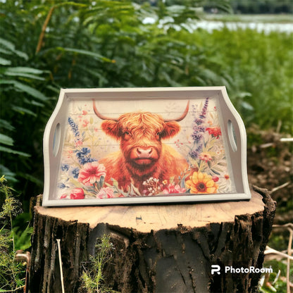 Highland Cow in Flowers Decoupage Rice Paper - HC 79001