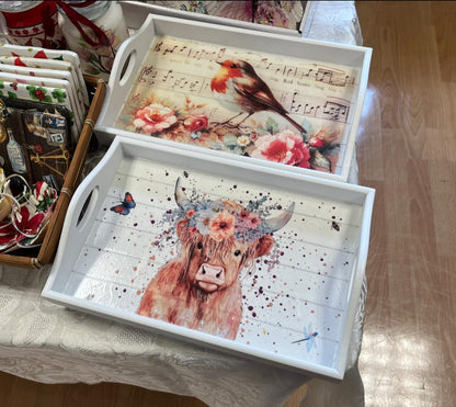 Highland Cow Floral Crown Decoupage Rice Paper - HC 86001