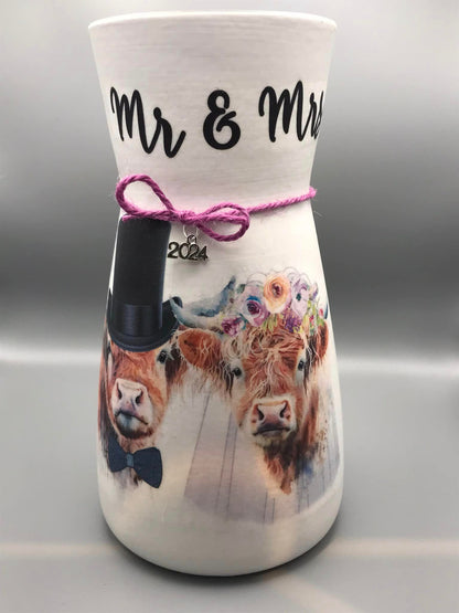 Highland Cow Marriage Decoupage Rice Paper - HC 24001c