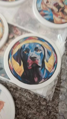Labrador Stained Glass Decoupage Rice Paper - DGD 702