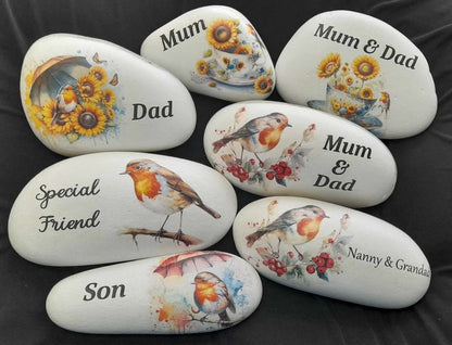 Robin Bird Umbrella Flowers Decoupage Rice Paper - ROBIN 26002