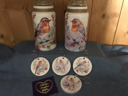 Robin Bird Christmas Decoupage Rice Paper - XROB 19003