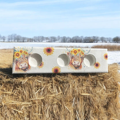 Highland Cow, Sunflower, Floral Crown, Decoupage Rice Paper - HC 16001