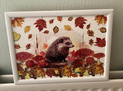 Autumn Woodland Hedgehog Decoupage Rice Paper - HED 97001