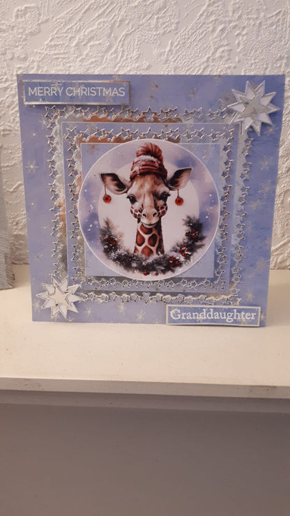 Christmas Giraffes in Santa Hats Decoupage Rice Paper –GIR 18001