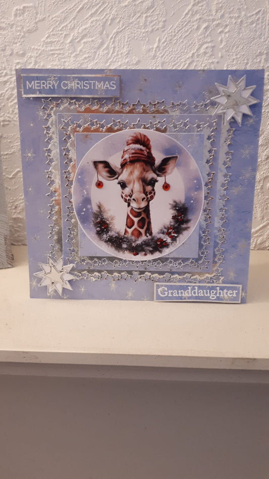 Christmas Giraffes in Santa Hats Decoupage Rice Paper –GIR 18001