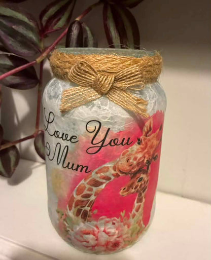 Mum Giraffe Mother and Baby Decoupage Rice Paper - WORKH 8001