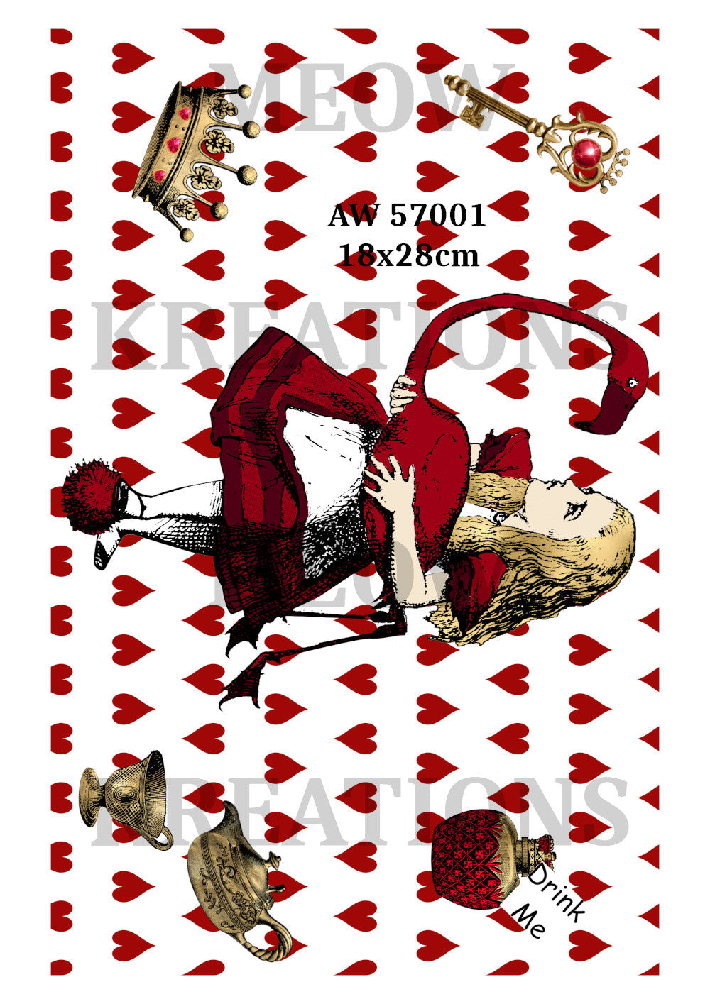 Alice in Wonderland Decoupage Rice Paper - AW 57001