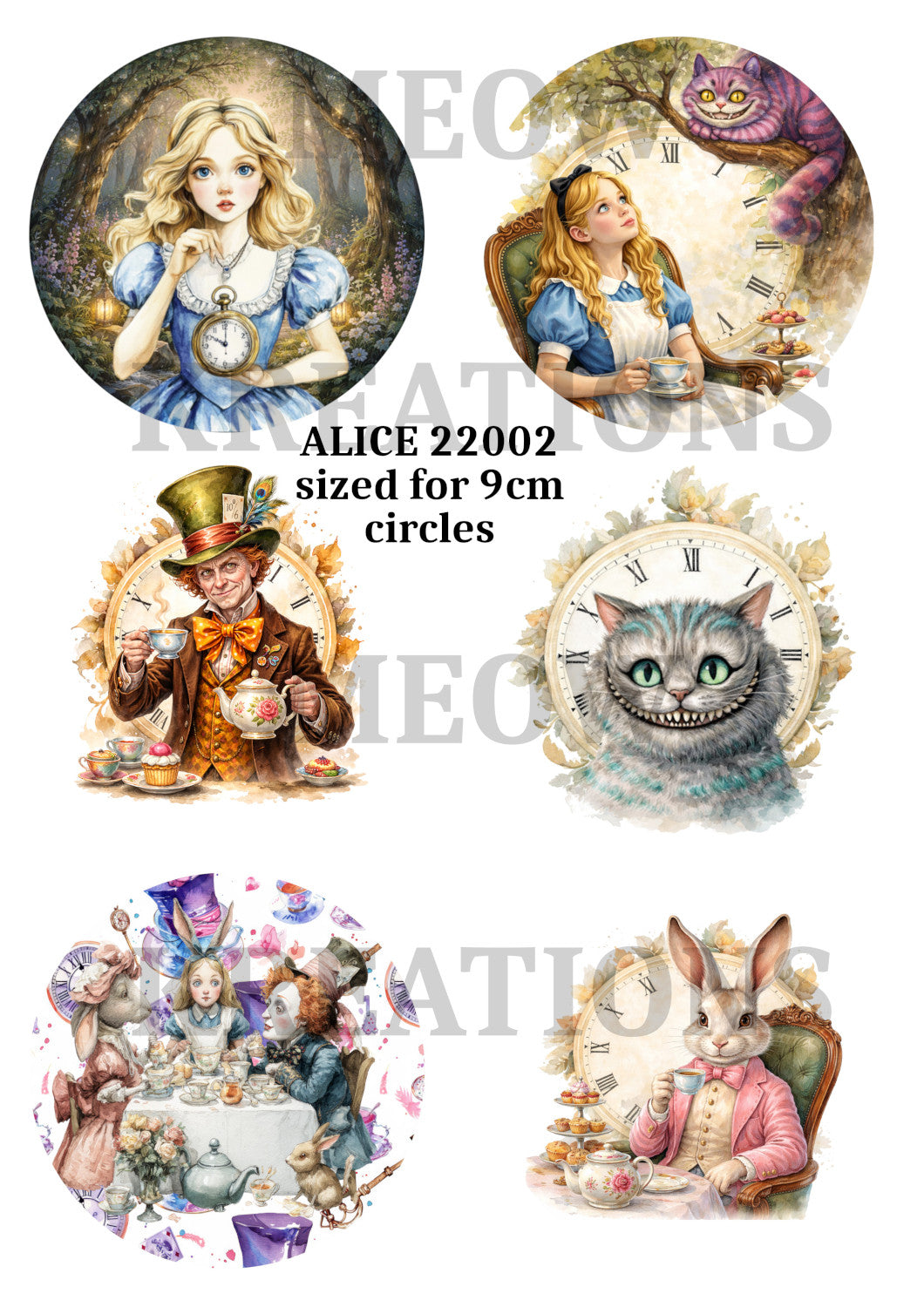 Alice In Wonderland Decoupage Rice Paper - Alice 22002
