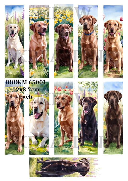 Labrador Bookmark Decoupage Rice Paper - BOOKM 65001