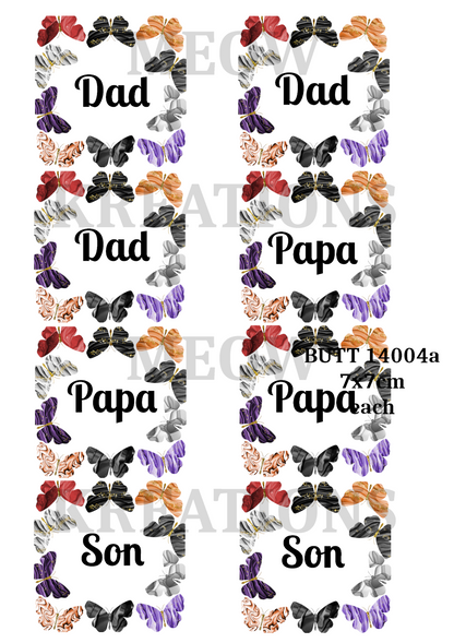 Butterfly Dad Papa & Son Decoupage Rice Paper – BUTT 14004a