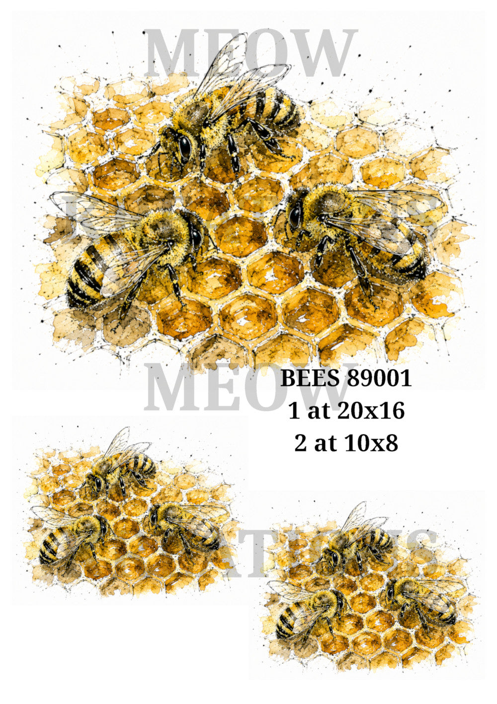 Bee & Honeycomb Decoupage Rice Paper - BEES 89001