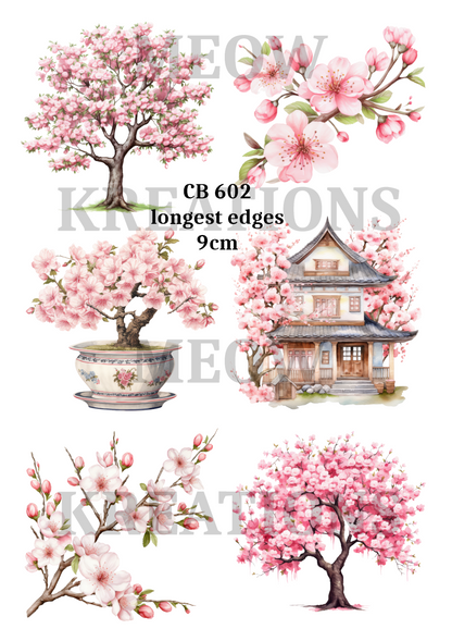 Cherry Blossom Japanese Decoupage Rice Paper - CB 602