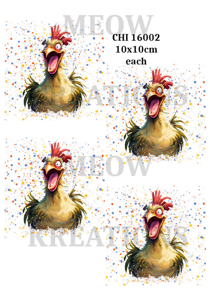 Laughing Chicken Decoupage Rice Paper – CHI 16002