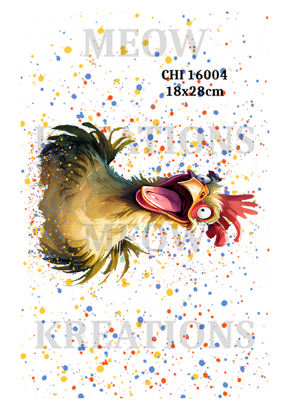 Laughing Chicken Decoupage Rice Paper – CHI 16004