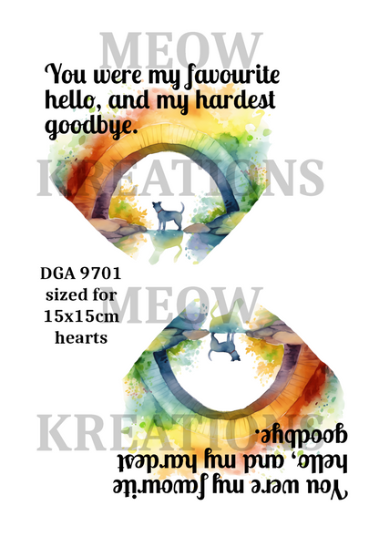Pet Memorial Rainbow Bridge Decoupage Rice Paper - DGA 9701