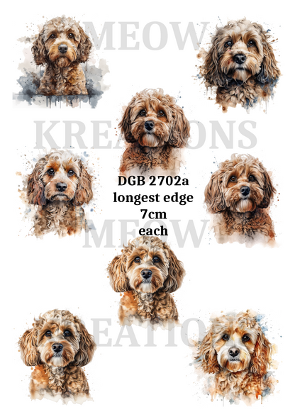 Cockapoo Dog Decoupage Rice Paper - DGB 2702a