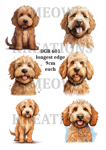 Labradoodle Decoupage Rice Paper - DGB 601