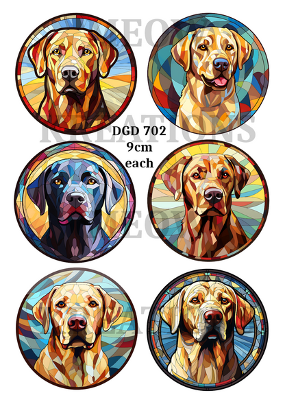 Labrador Stained Glass Decoupage Rice Paper - DGD 702