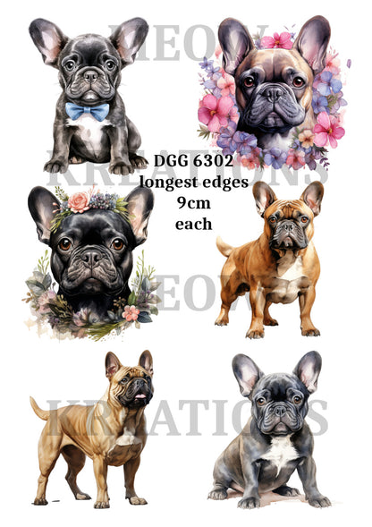 French Bulldog Dog Decoupage Rice Paper - DGG 6302