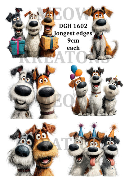 Quirky Dog Funny Decoupage Rice Paper - DGH 1602