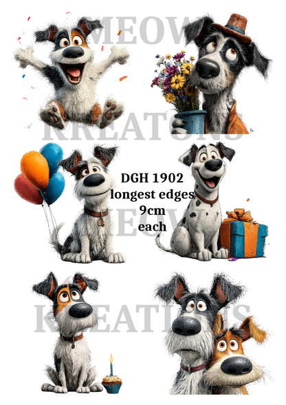 Quirky Dog Funny Decoupage Rice Paper - DGH 1902