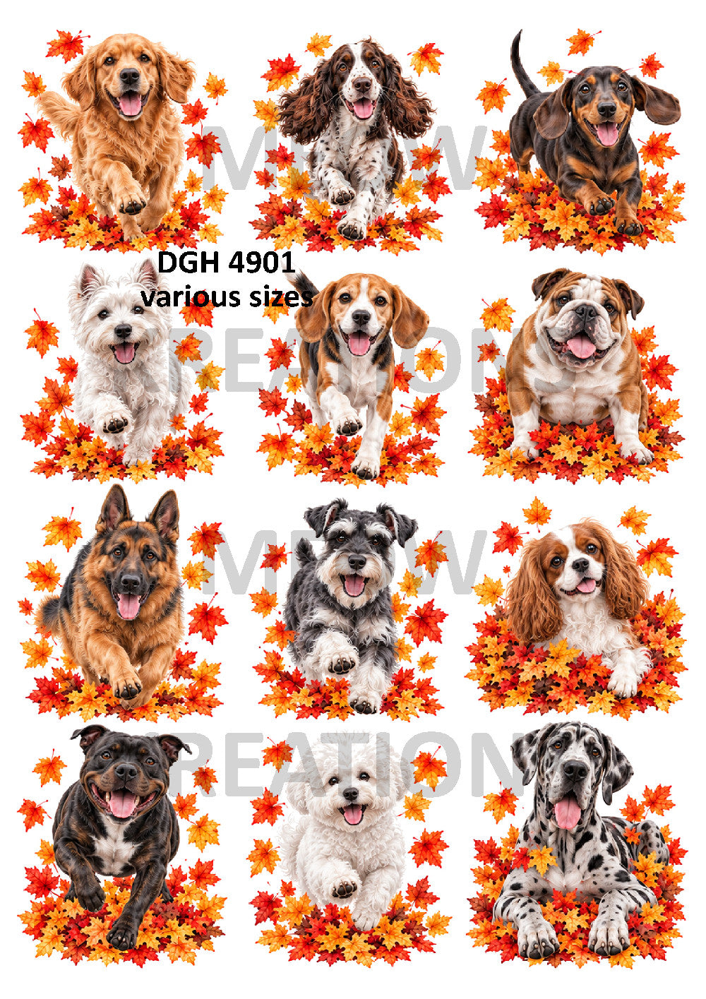 Autumn Dogs Collection Decoupage Rice Paper - DGH 4901
