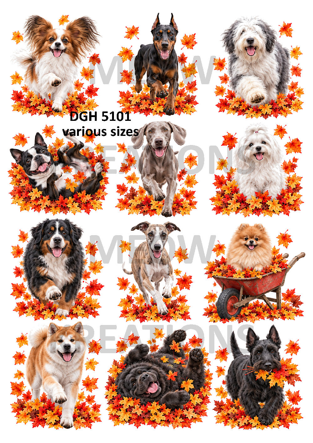 Autumn Dogs Collection Decoupage Rice Paper - DGH 5101