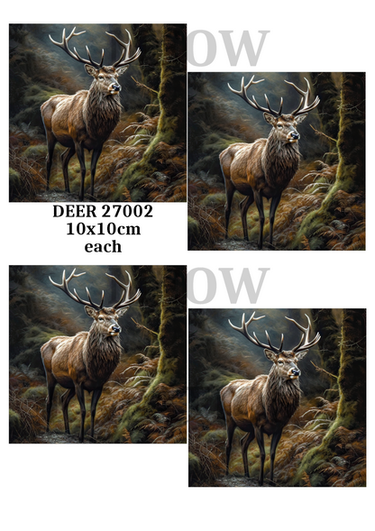 Stag in Forest Woodland Decoupage Rice Paper - DEER 27002