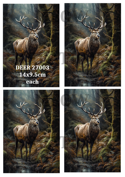 Stag in Forest Woodland Decoupage Rice Paper - DEER 27003