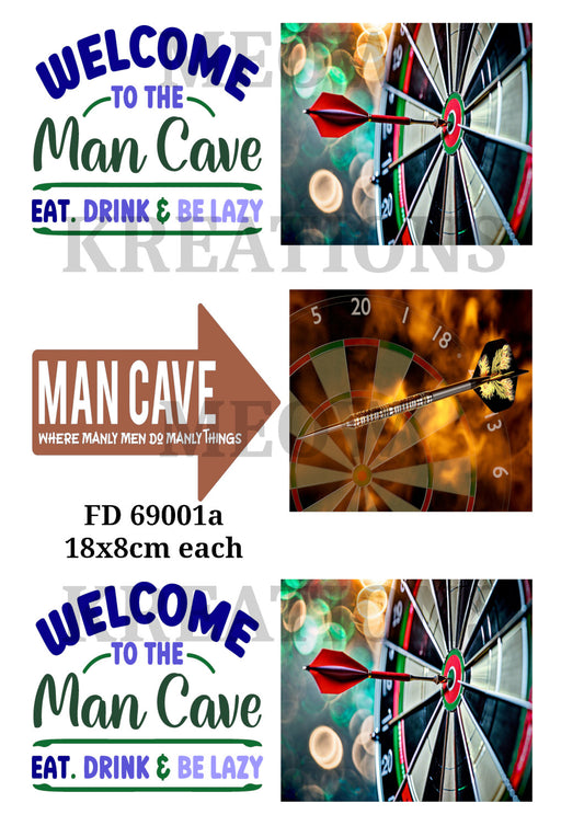 Father's Day Man Cave Darts Decoupage Rice Paper - FD 69001a
