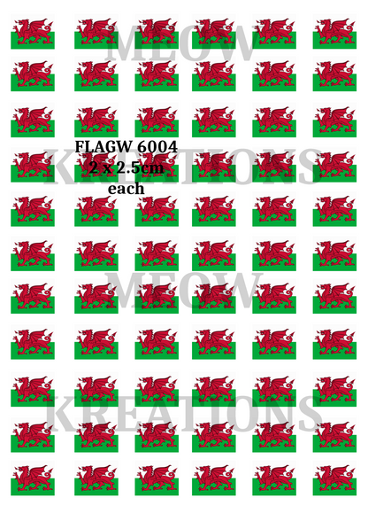 Mini Welsh Dragon Flags Decoupage Rice Paper – FLAGW 6004