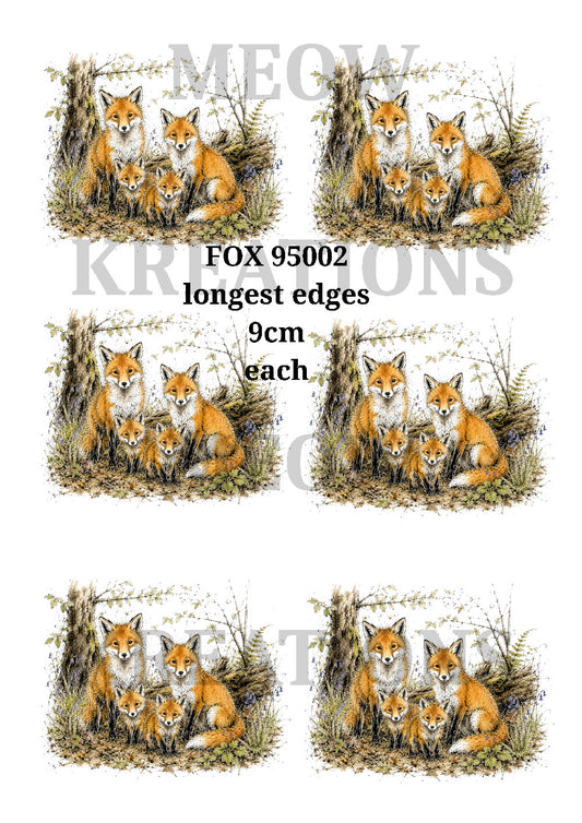 Fox Family Woodland Decoupage Rice Paper – FOX 95002