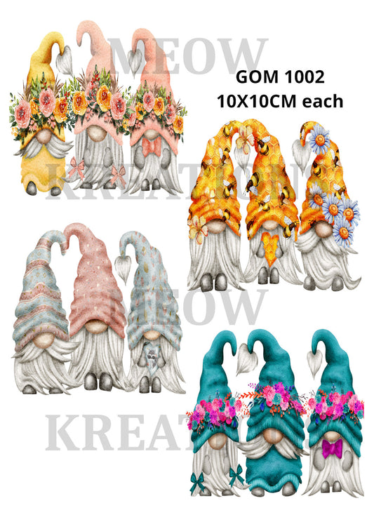 Gonk Floral Crown & Honey Bee Decoupage Rice Paper - GOM 1002