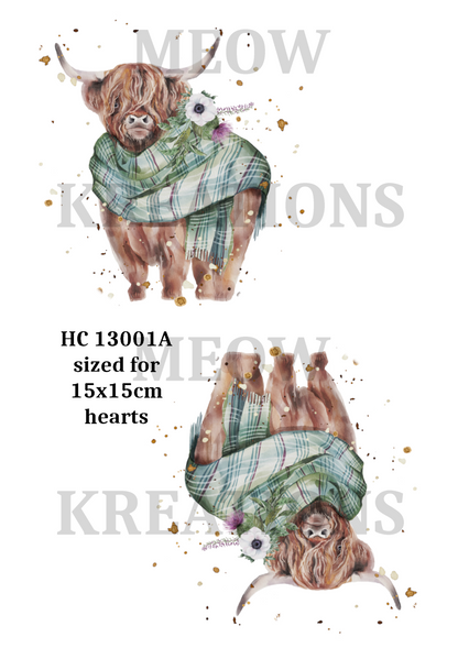 Highland Cow Decoupage Rice Paper - HC 13001A