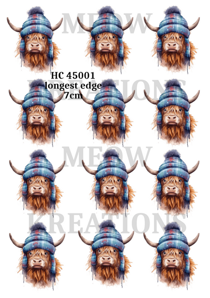 Highland Cow Decoupage Rice Paper - HC 45001