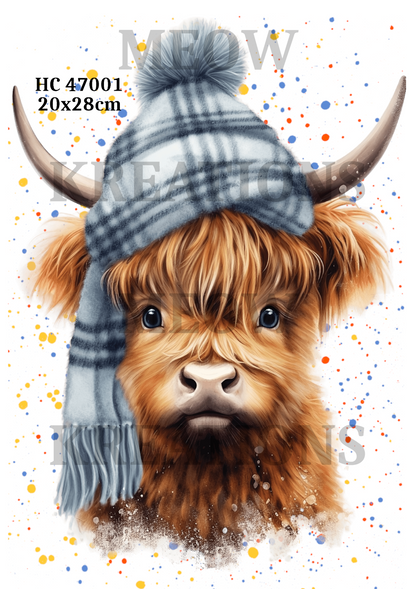 Highland Cow Decoupage Rice Paper - HC 47001