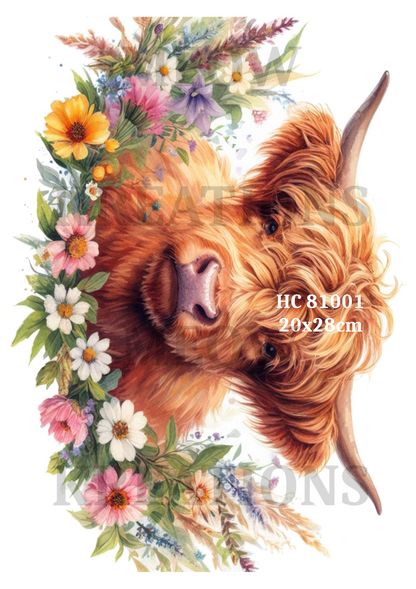 Highland Cow Decoupage Rice Paper - HC 81001