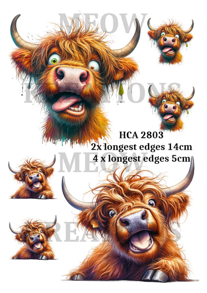 Highland Cow Funny Decoupage Rice Paper - HCA 2803