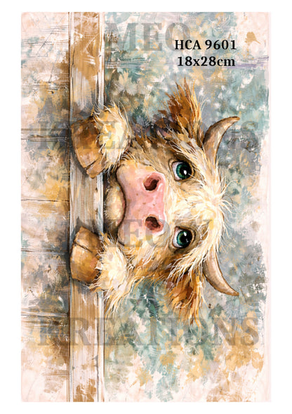Highland Cow Decoupage Rice Paper - HCA 9601