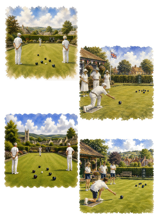 Lawn Bowls Decoupage Rice Paper - LGB 202