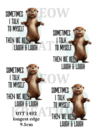 Funny Talking Otter Decoupage Rice Paper - OTT 1402