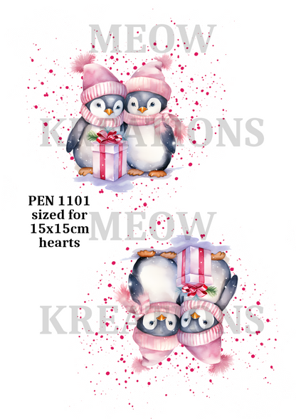Penguin Christmas Decoupage Rice Paper - PEN 1101