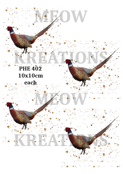 Colourful Pheasant Splatter Decoupage Rice Paper - PHE 402