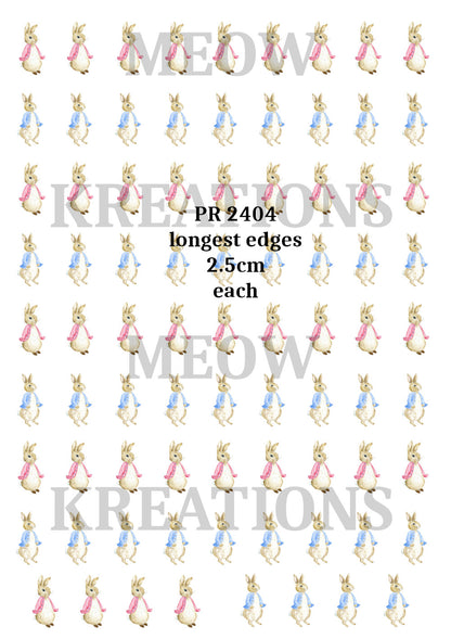Pastel Rabbit Decoupage Rice Paper - PR 2404