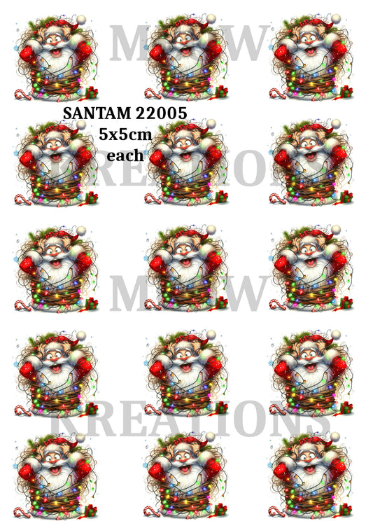 Quirky Father Christmas Decoupage Rice Paper - SANTAM 22005