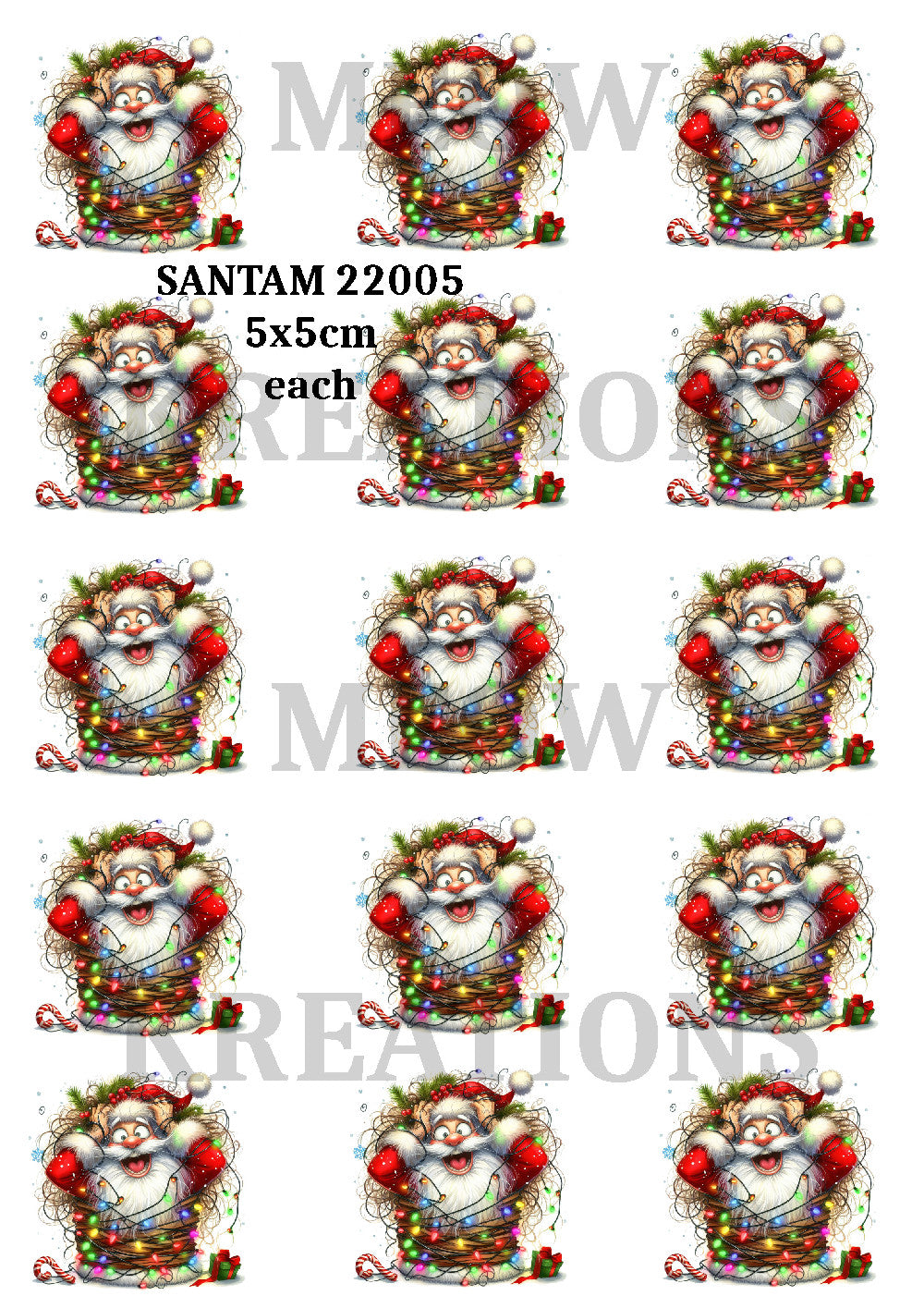 Quirky Father Christmas Decoupage Rice Paper - SANTAM 22005