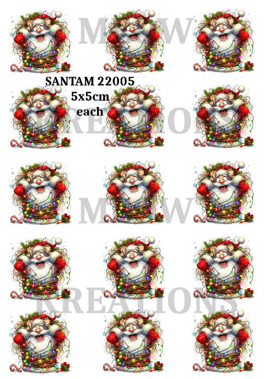 Quirky Father Christmas Decoupage Rice Paper - SANTAM 22005