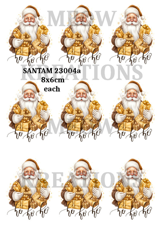 Santa Claus Decoupage Rice Paper Christmas Gifts & Festive Design - SANTAM 23004a